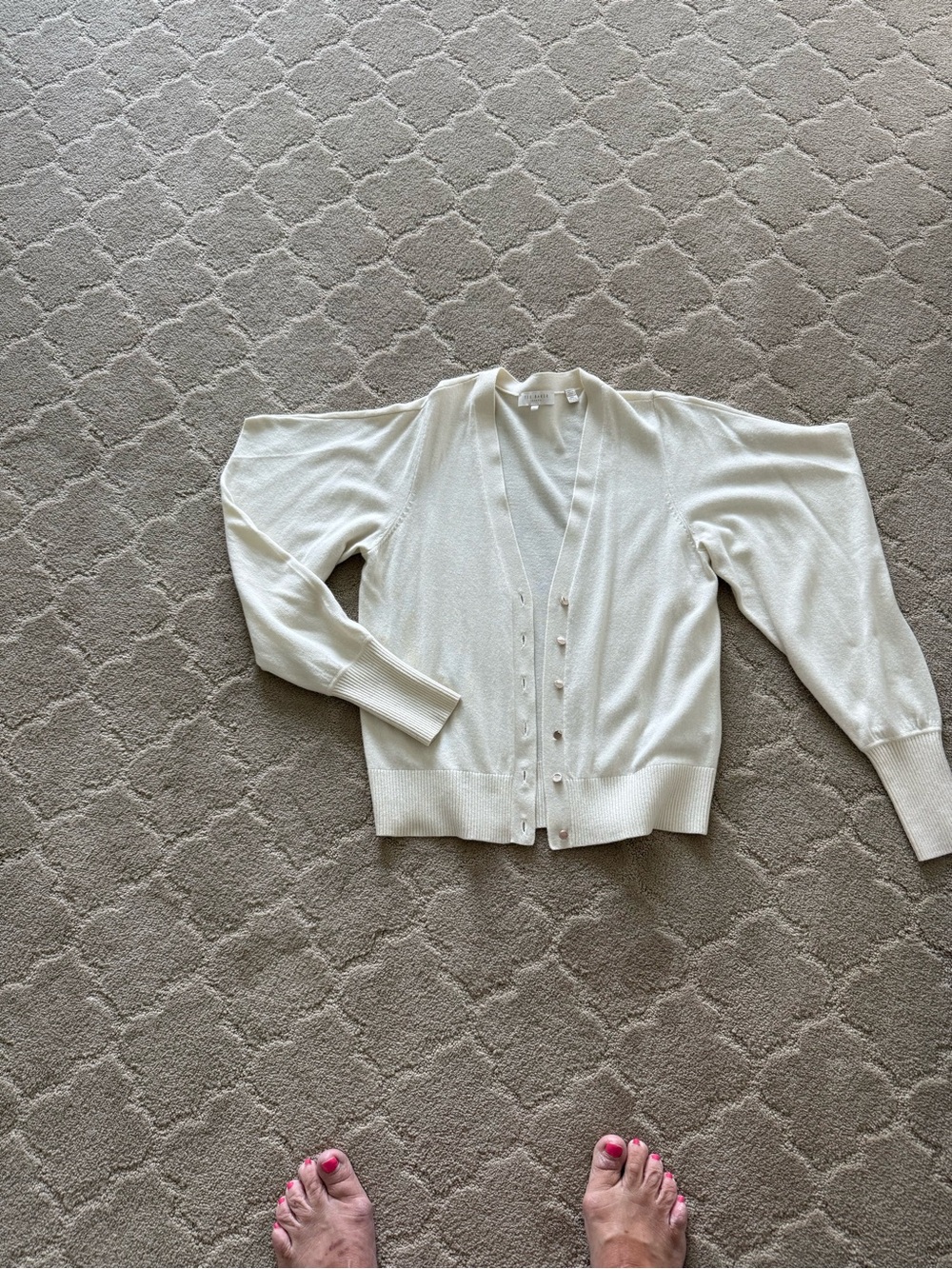 Ted Baker Cream Button-Front V-Neck Cardigan